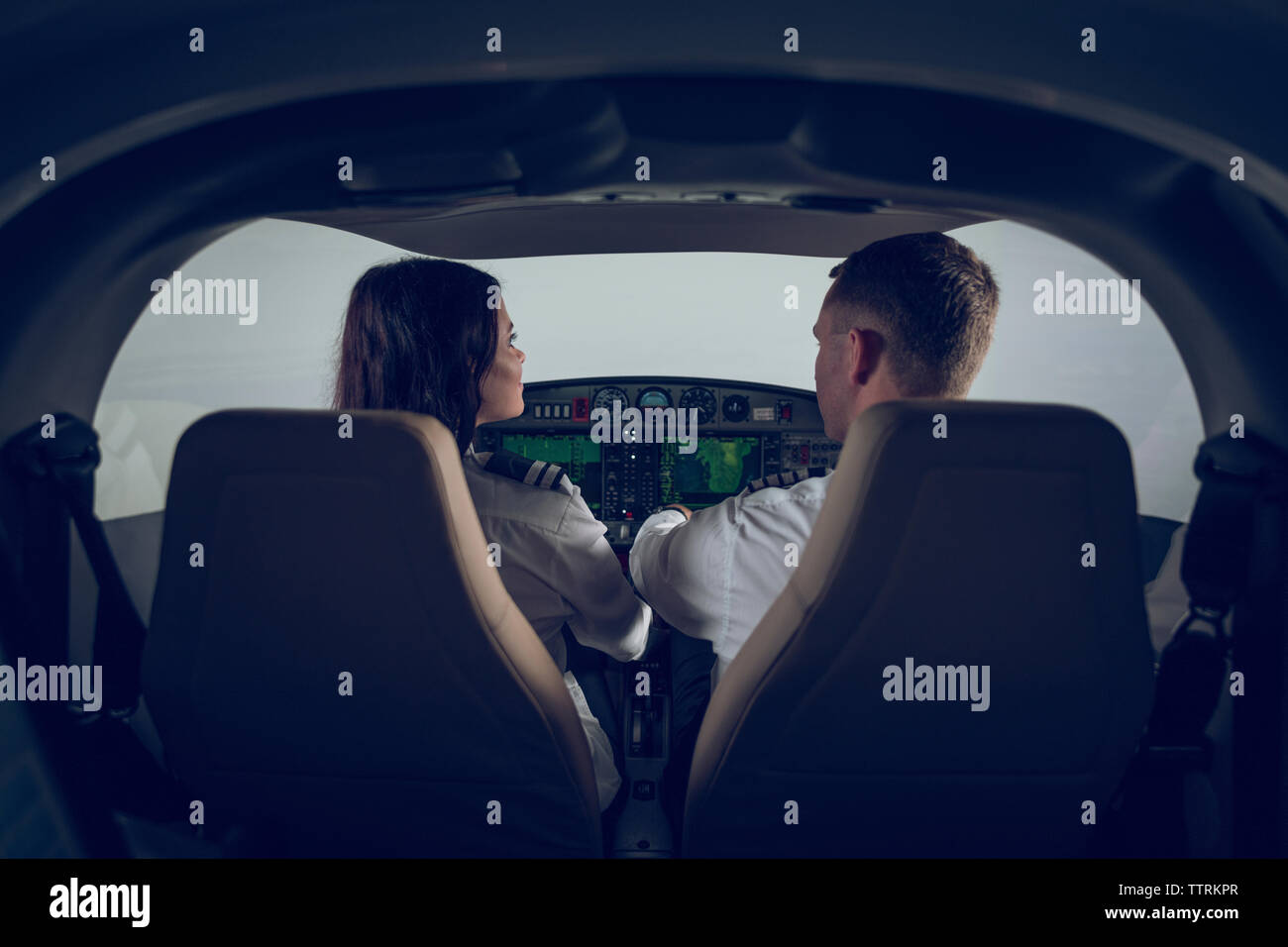 Woman cockpit pilot simulator hi-res stock photography and images - Alamy