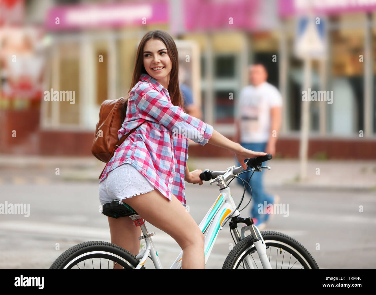 beautiful girl on bike