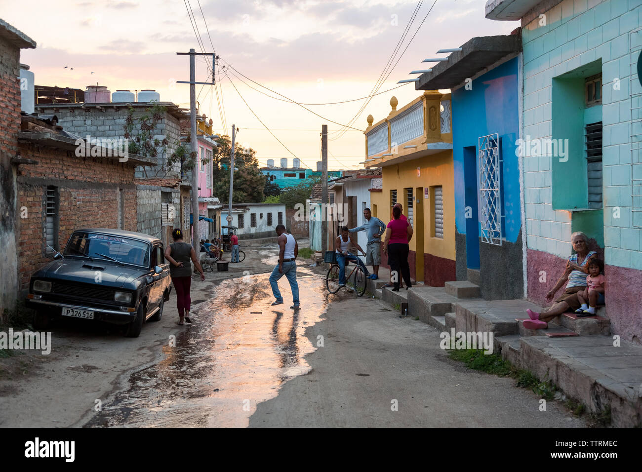 Real Life street scene in Trinidad, Cuba. 2017. Stock Photo