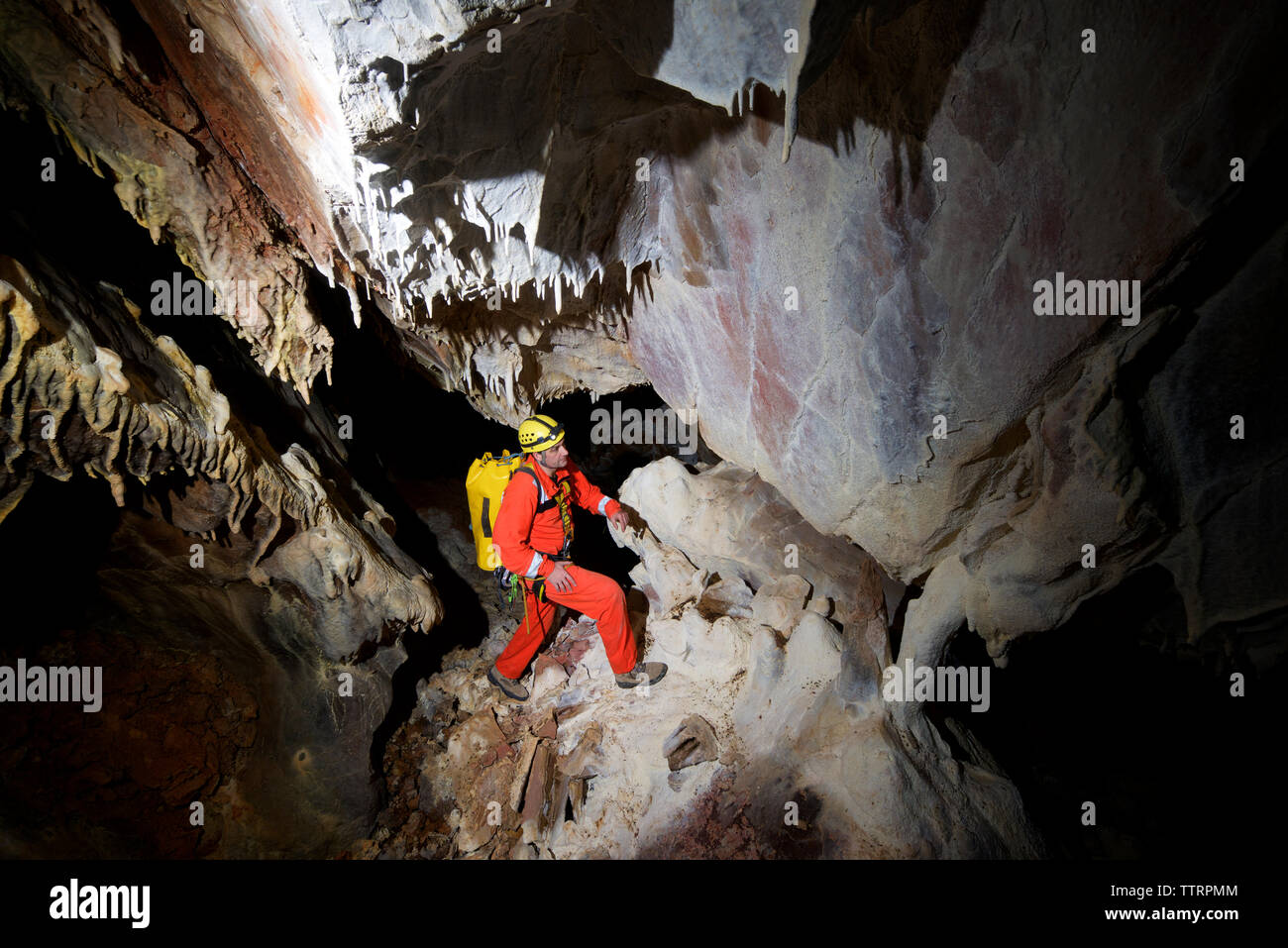 Caving in Spain Stock Photo