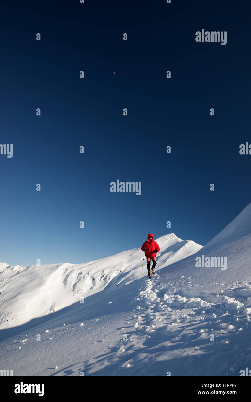 Mountaineer hiking in the Pyrenees in winter season Stock Photo Alamy