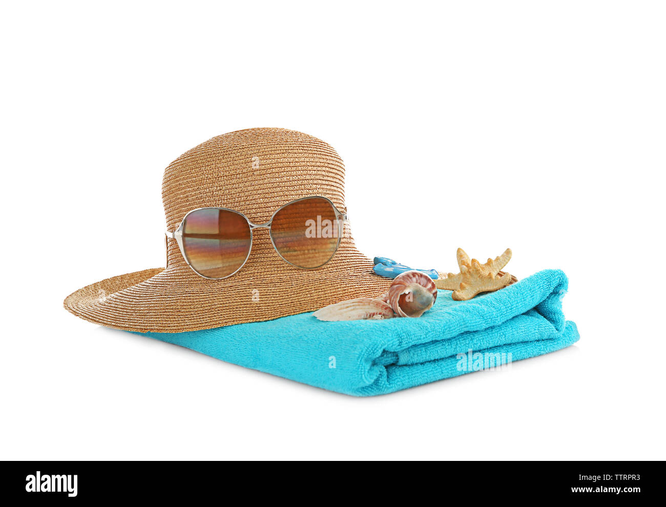 Sun protection accessories, isolated on white Stock Photo Alamy