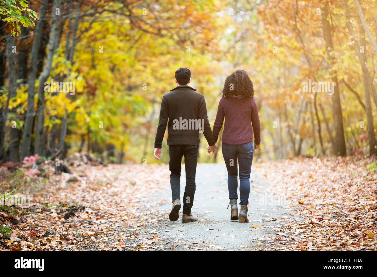Young couple walking rear view hi-res stock photography and images - Alamy
