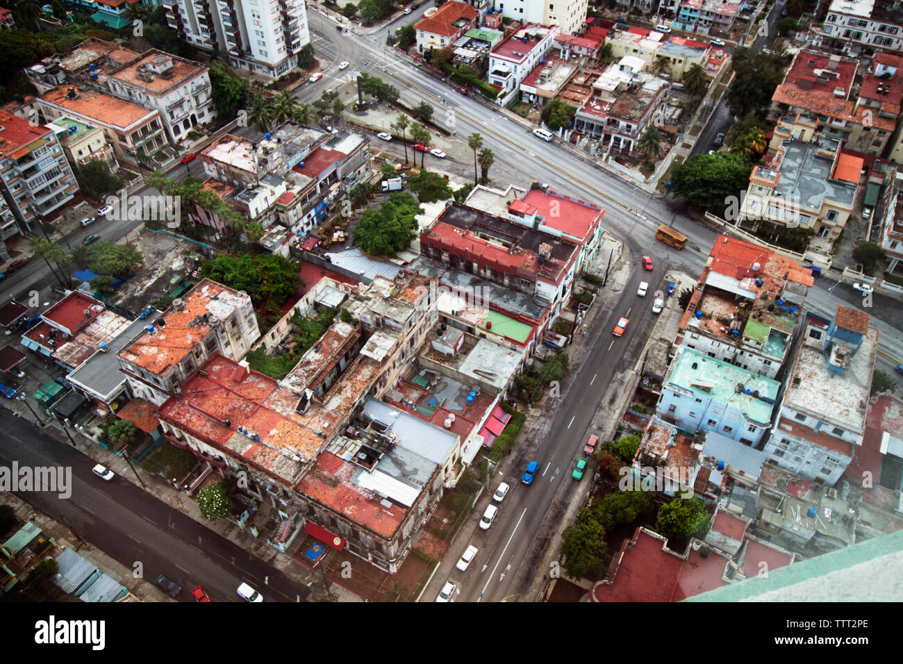 Aerial view of Downtown Cuba Stock Photo