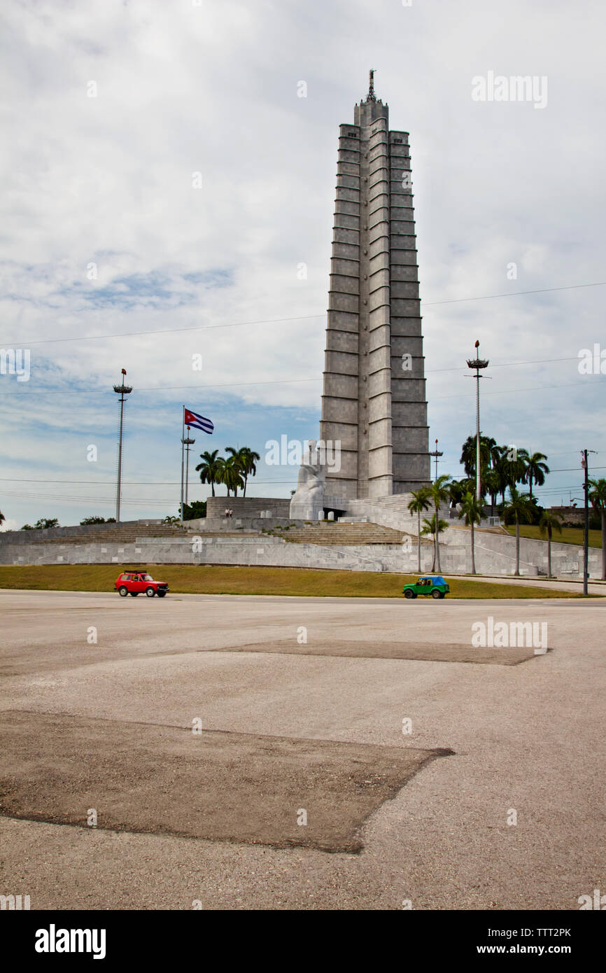 Low angle view of Jose Marti Memorial against sky Stock Photo