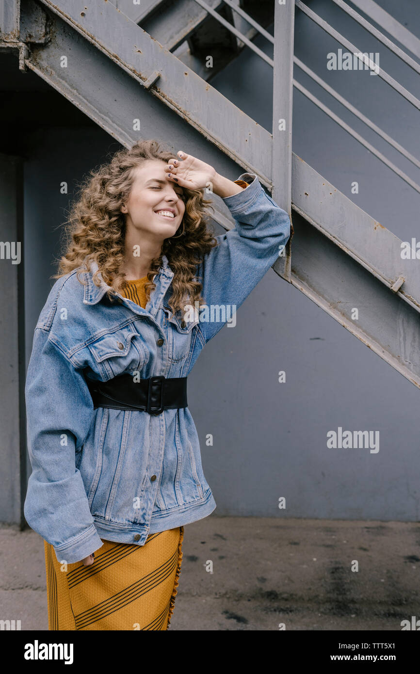 Beautiful young blonde in denim hi-res stock photography and images - Alamy