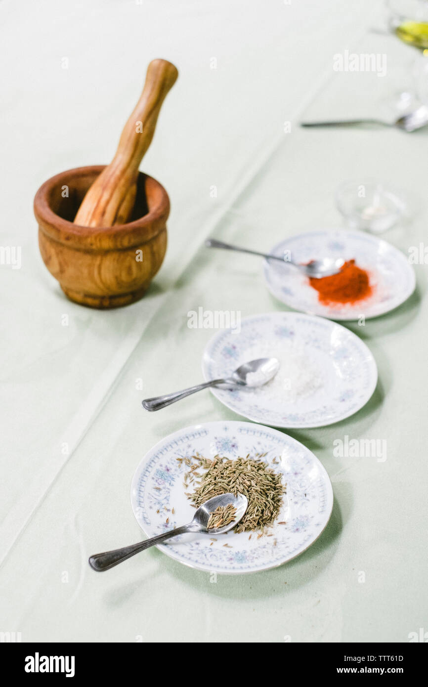 Mojo picÃ³n ingredients, Canary Islands Stock Photo