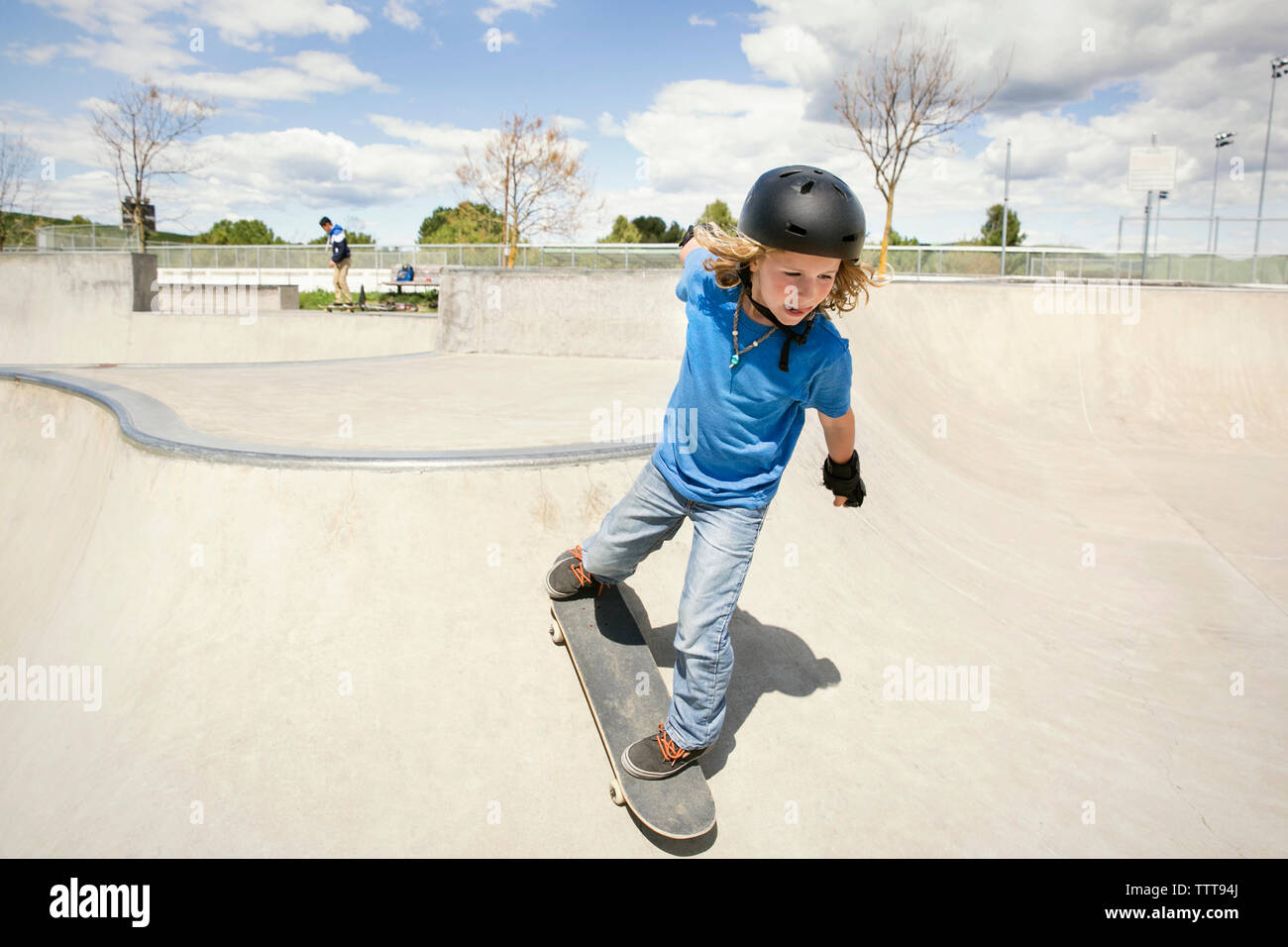 Boys Ramp Confident boy skateboarding on ramp Stock Photo - Alamy