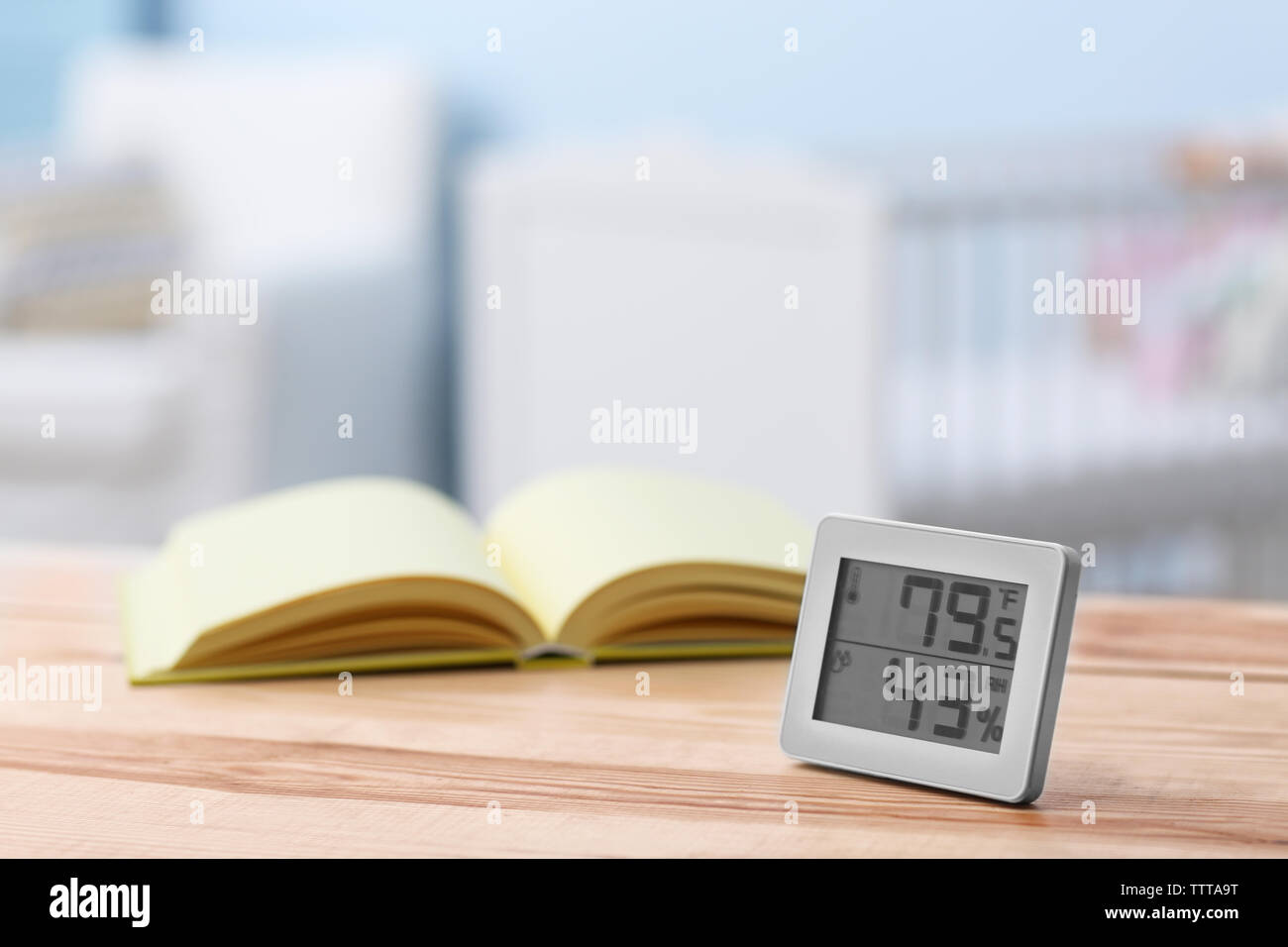 Digital temperature and humidity control in baby room Stock Photo - Alamy