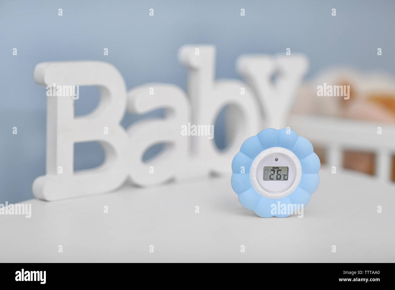 Digital temperature and humidity control in baby room Stock Photo Alamy