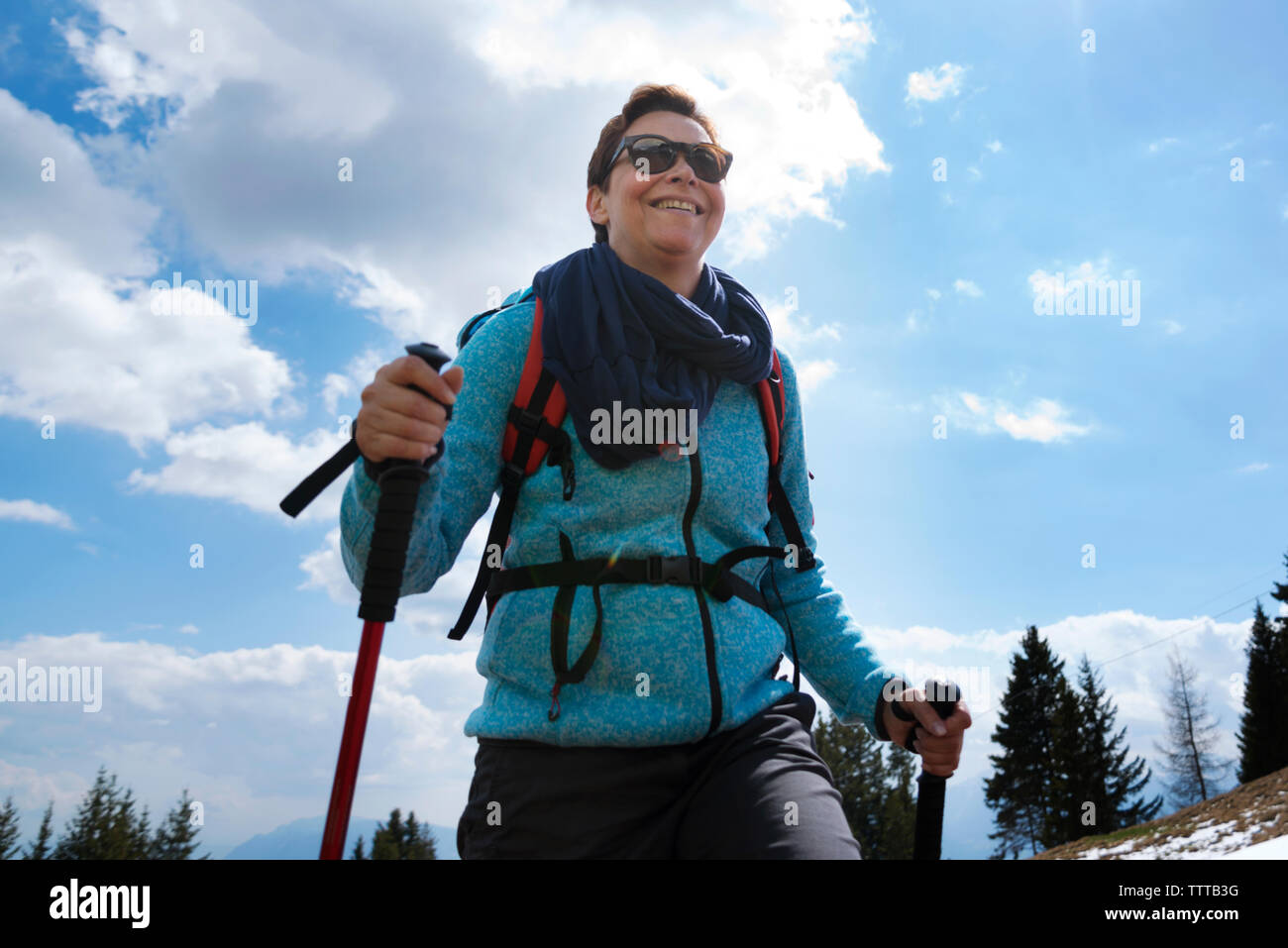 Female hiker poles walking hi-res stock photography and images - Alamy
