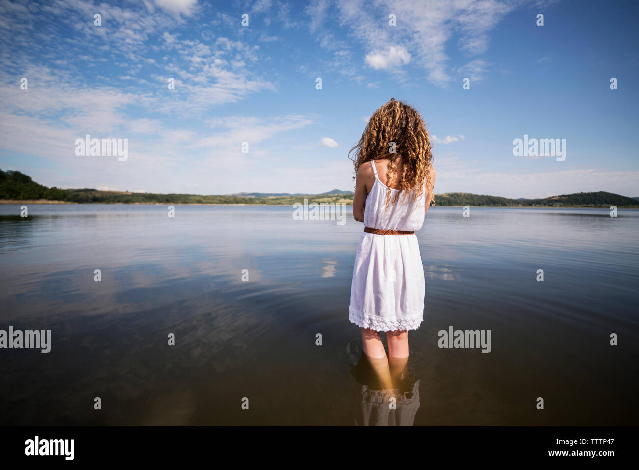 Blond woman rear view hi-res stock photography and images - Alamy