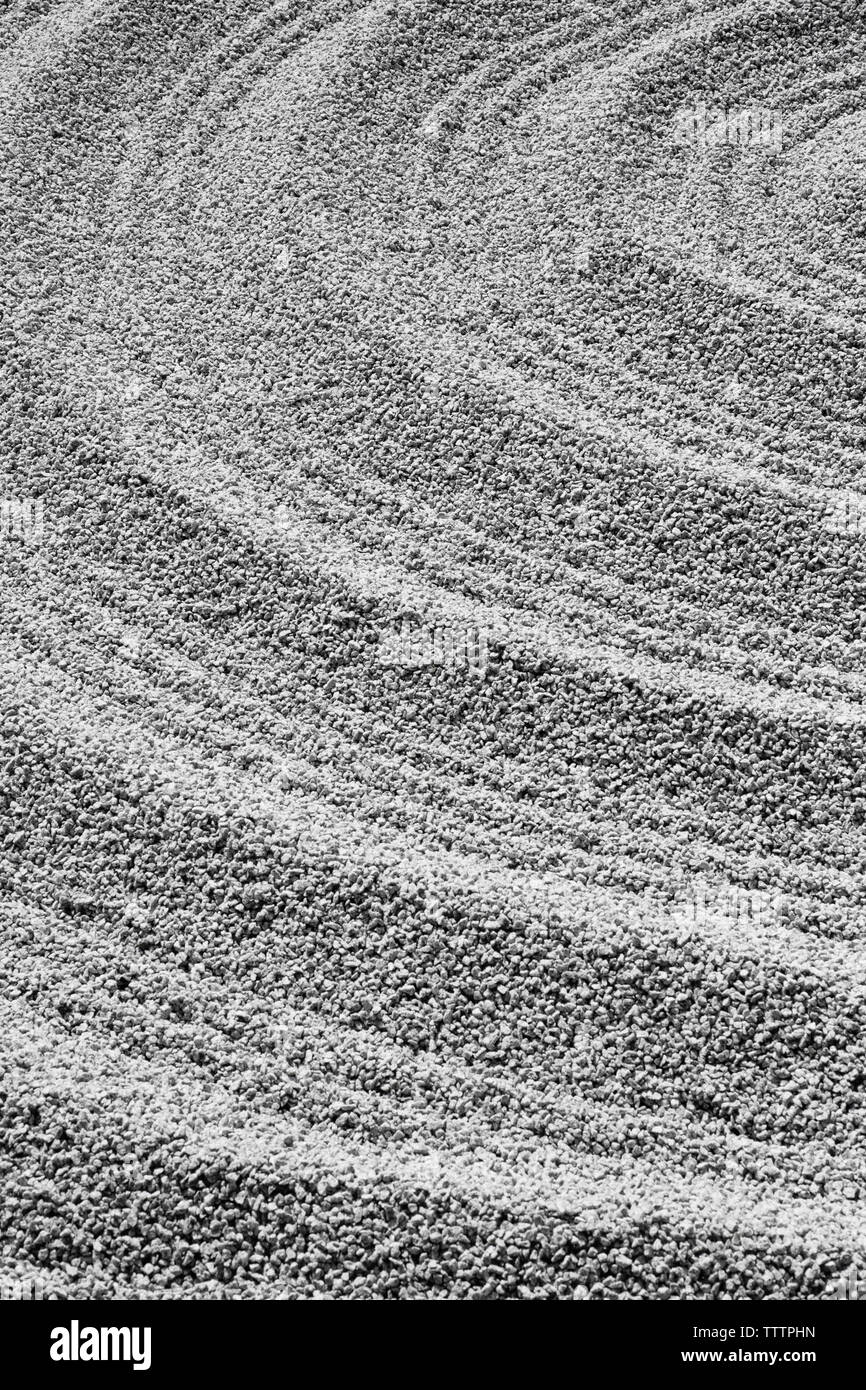 Close-up of pattern on gravel in garden Stock Photo