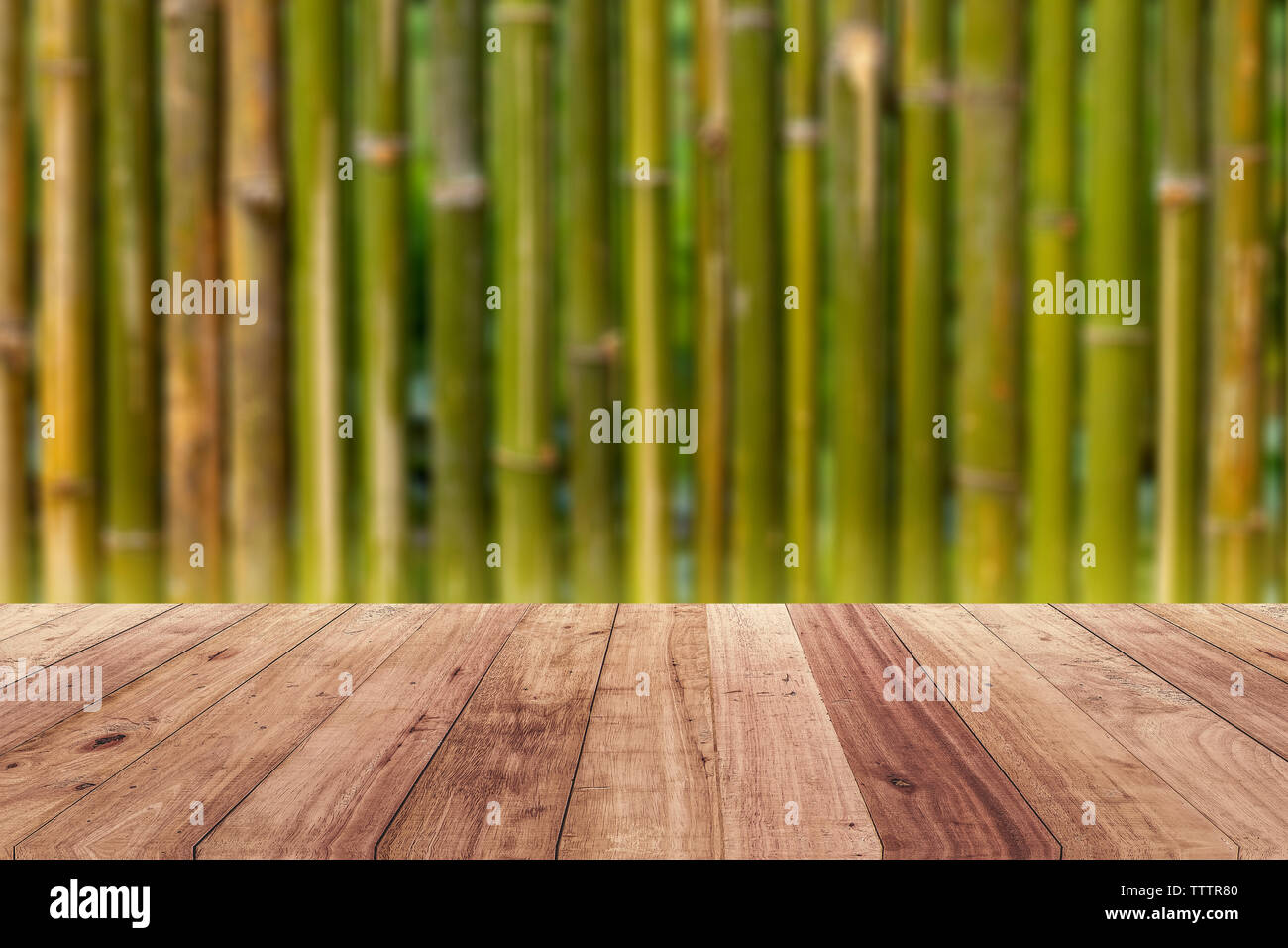 Wood floor for blurred background Product display template Stock Photo