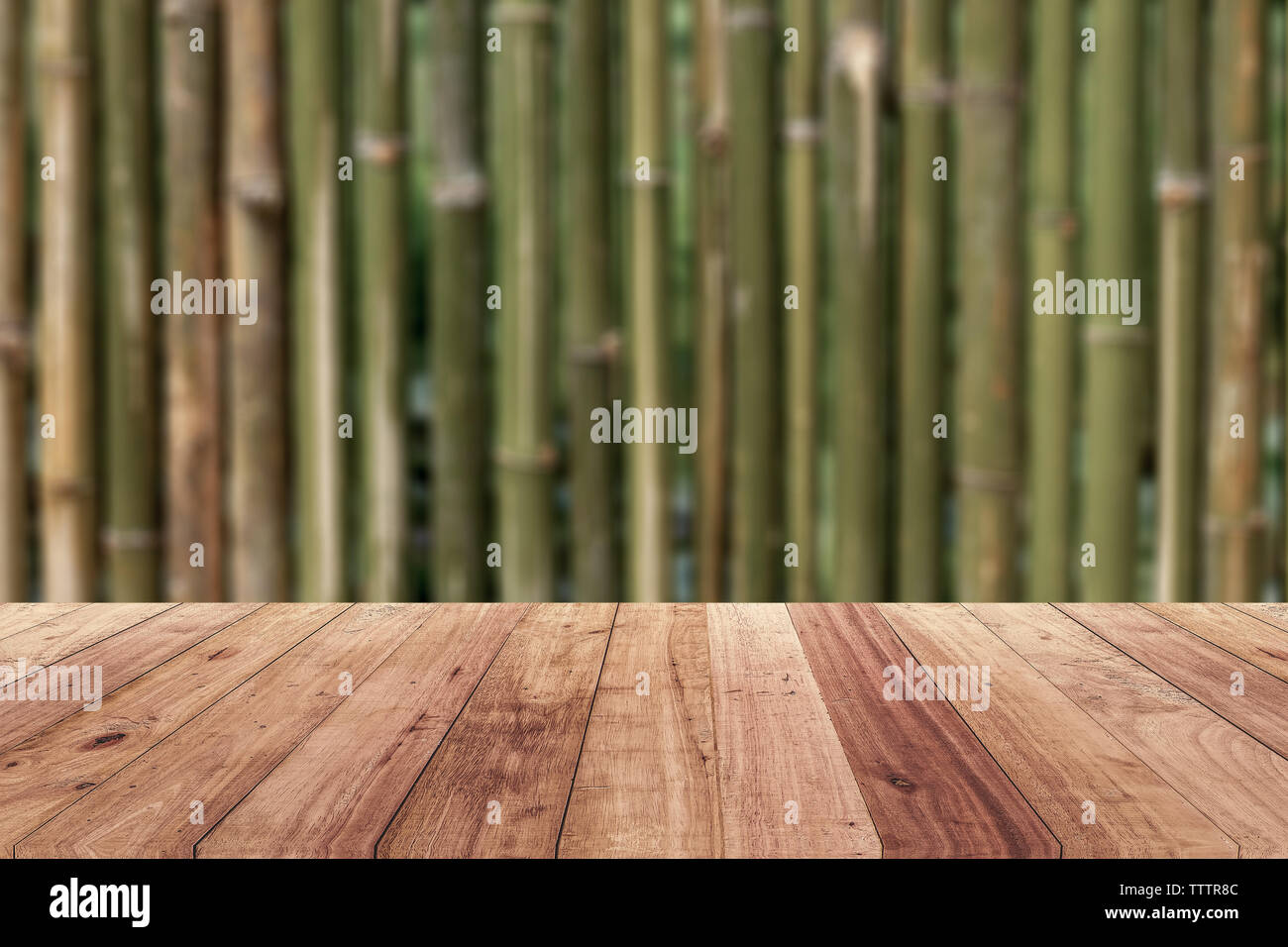 Wood floor for blurred background Product display template Stock Photo