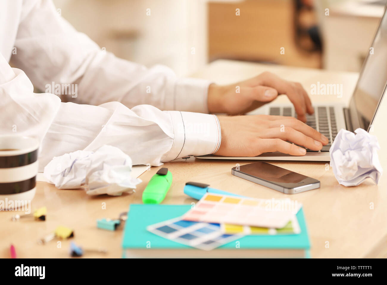 Man typing documents closeup hi-res stock photography and images - Alamy