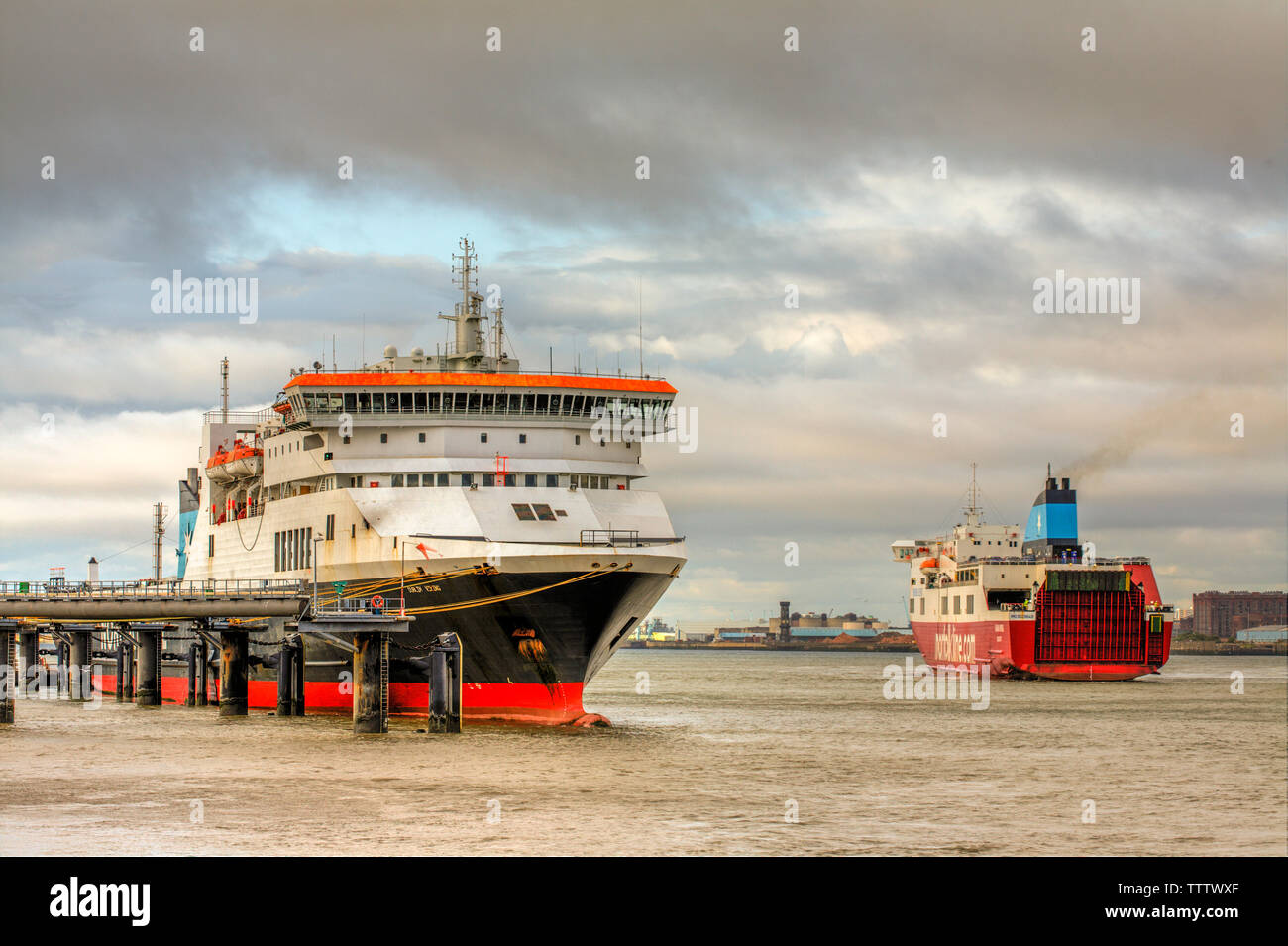 Ferry across the Mersey Stock Photo