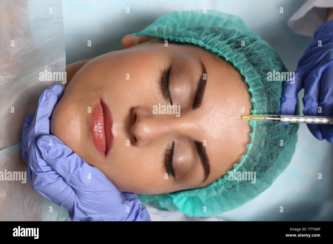 Procedure of facial injection closeup Stock Photo - Alamy