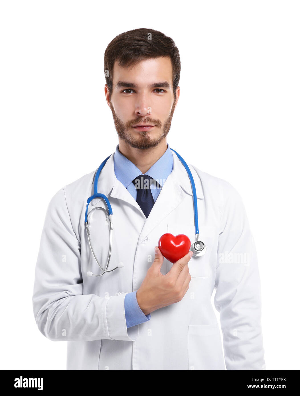 Handsome doctor holding heart hi-res stock photography and images - Alamy