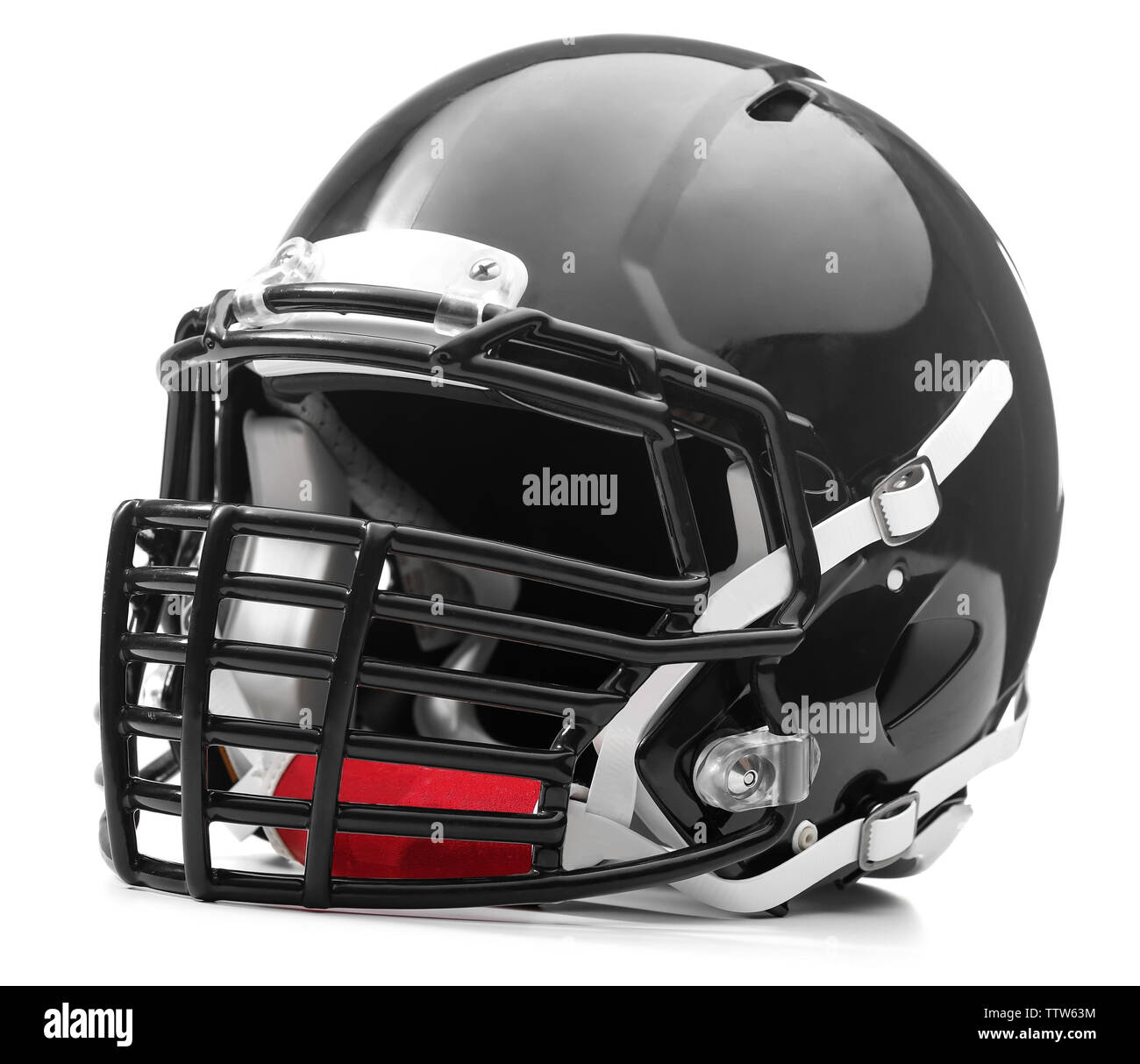 Rugby helmet on white background Stock Photo Alamy