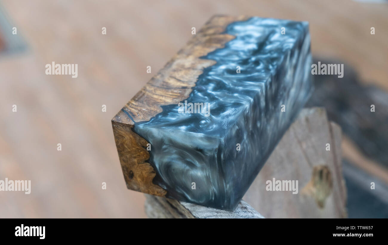 Casting resin burl wood Stock Photo Alamy