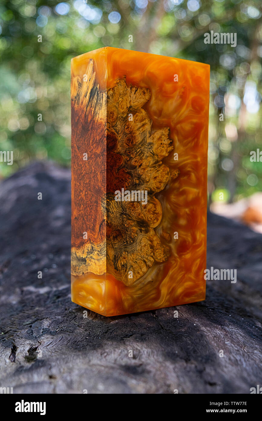 Casting resin burl wood Stock Photo Alamy