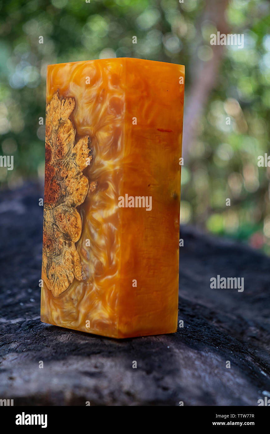Casting resin burl wood Stock Photo Alamy