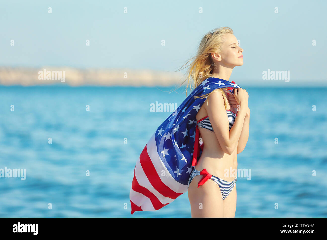 little girl american flag swimsuit