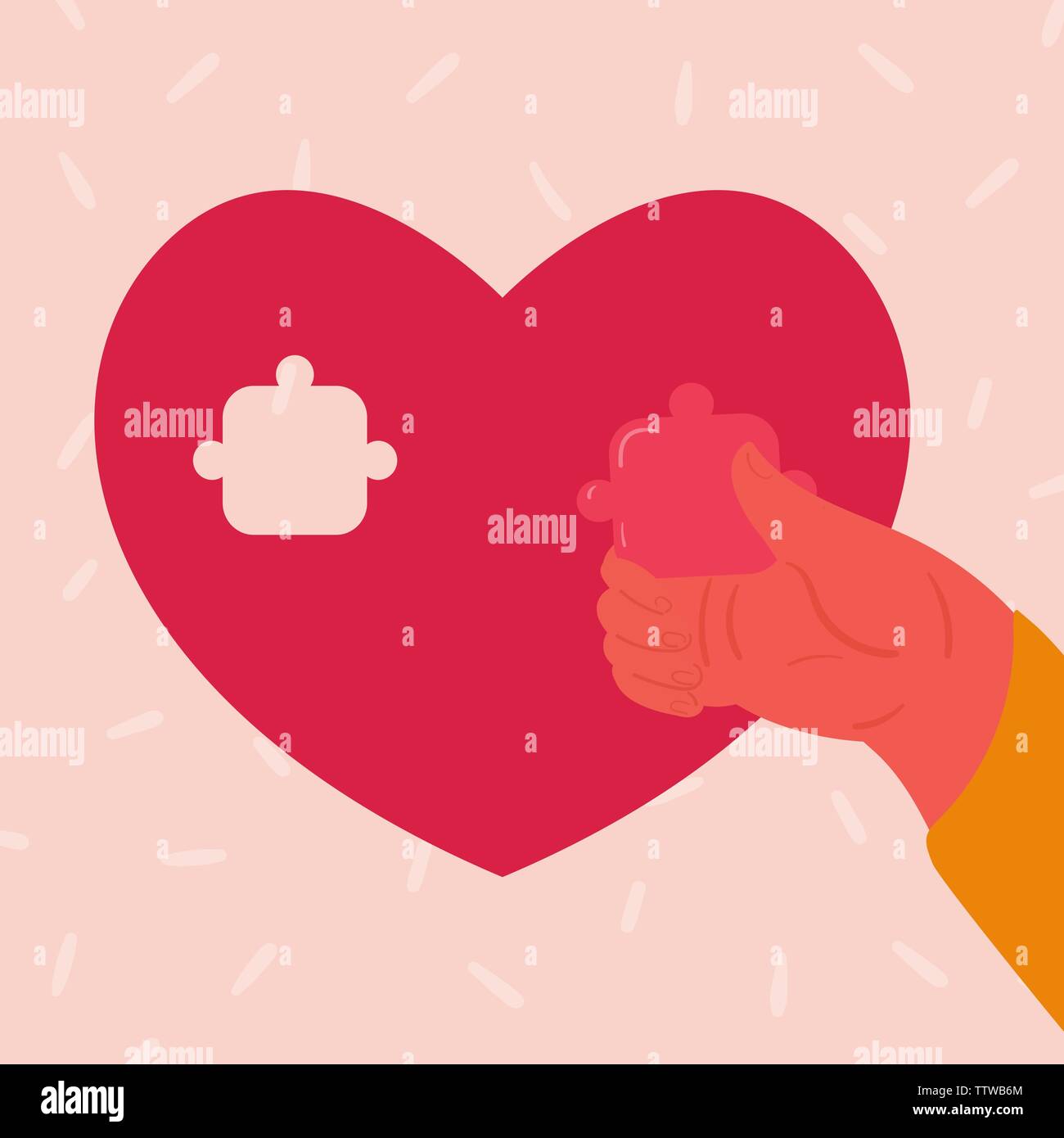 Puzzle Piece Red Shape Heart High Resolution Stock Photography And Images Alamy