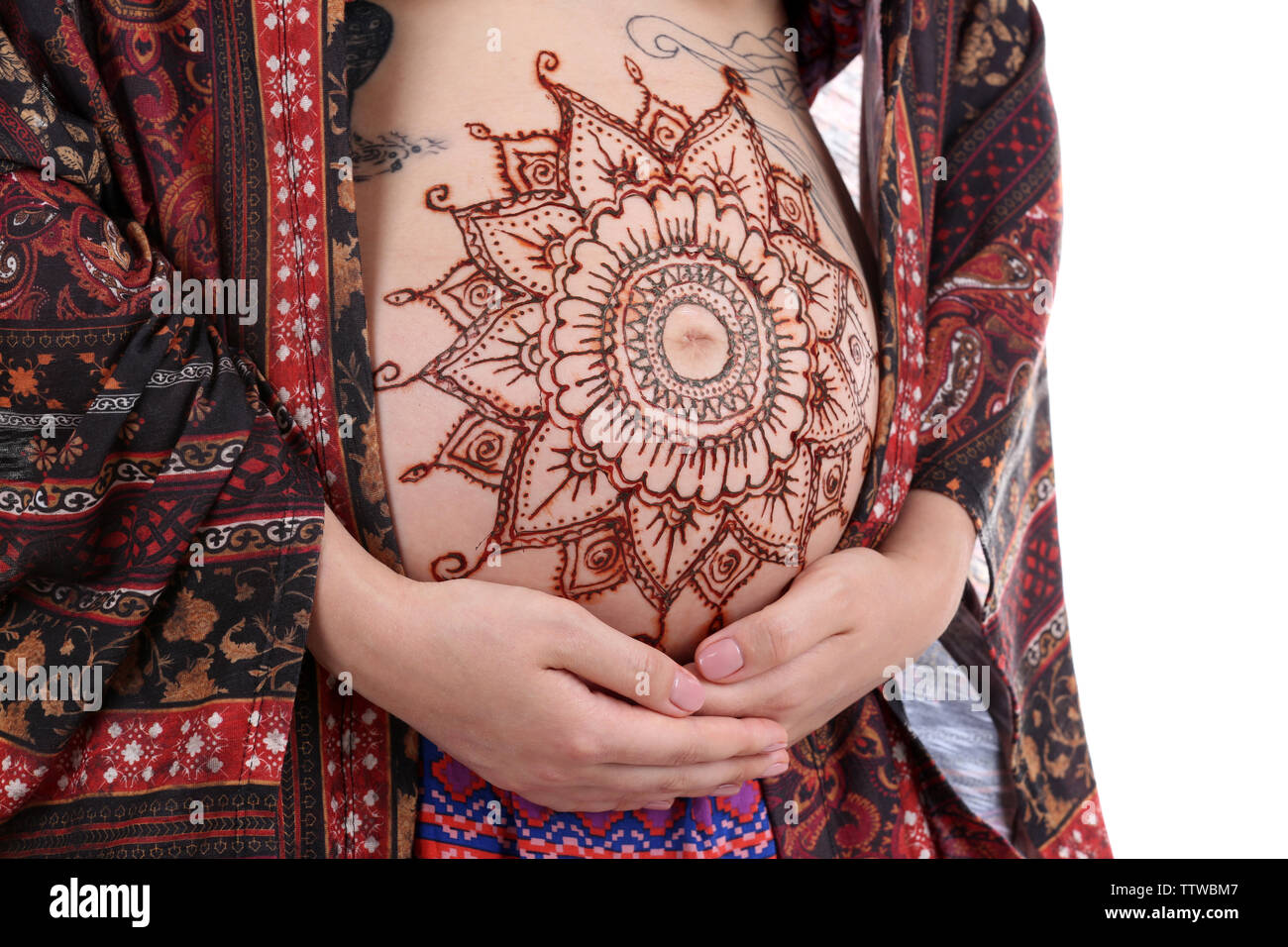 Pregnant Belly Henna Tattoo   YouTube