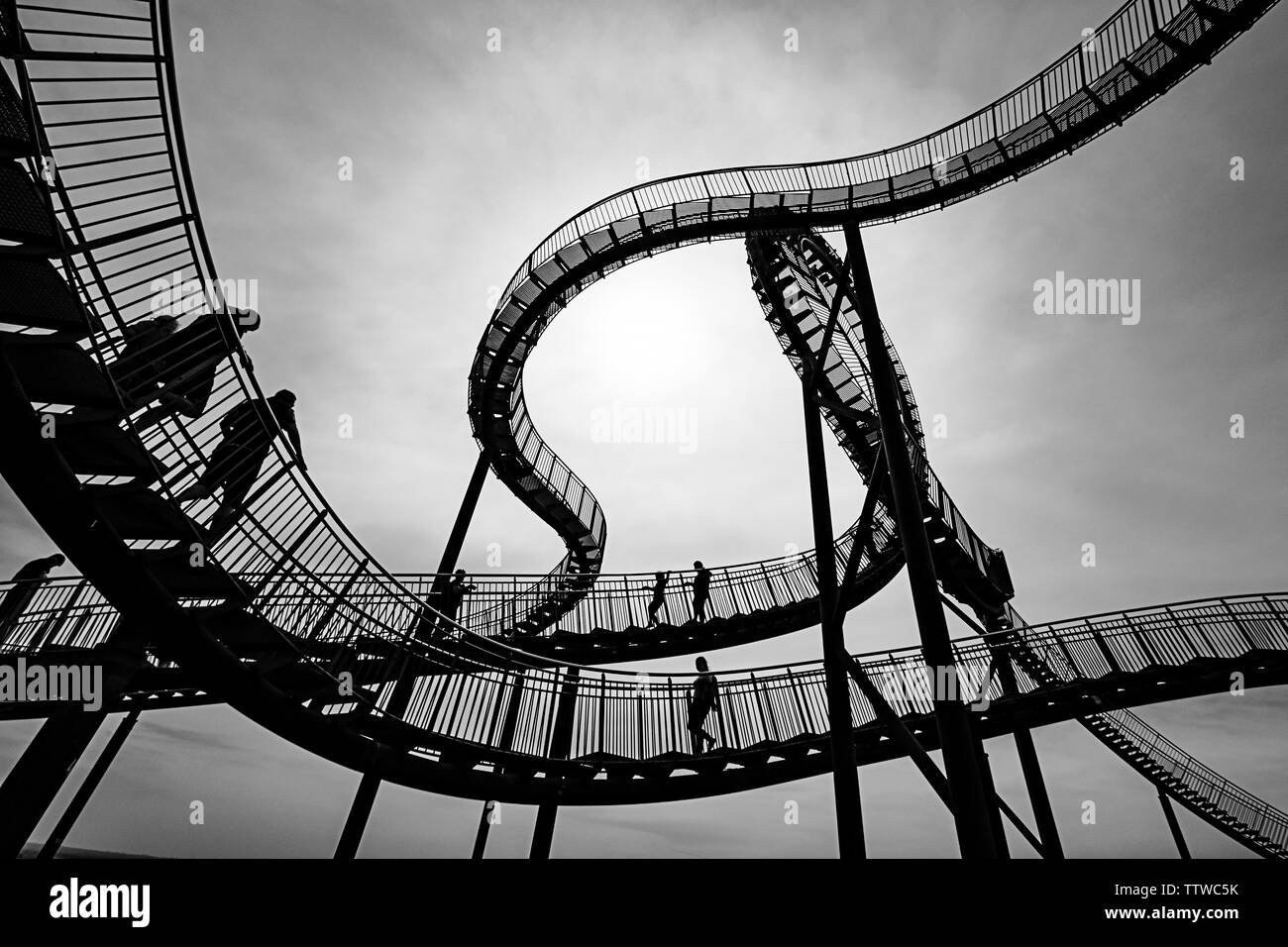 Silhouette of Tiger and Turtle Magic Mountain Stock Photo