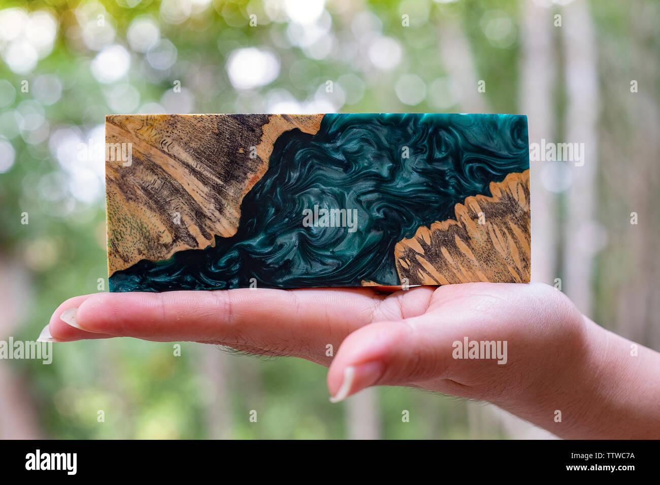 Casting resin burl wood Stock Photo Alamy