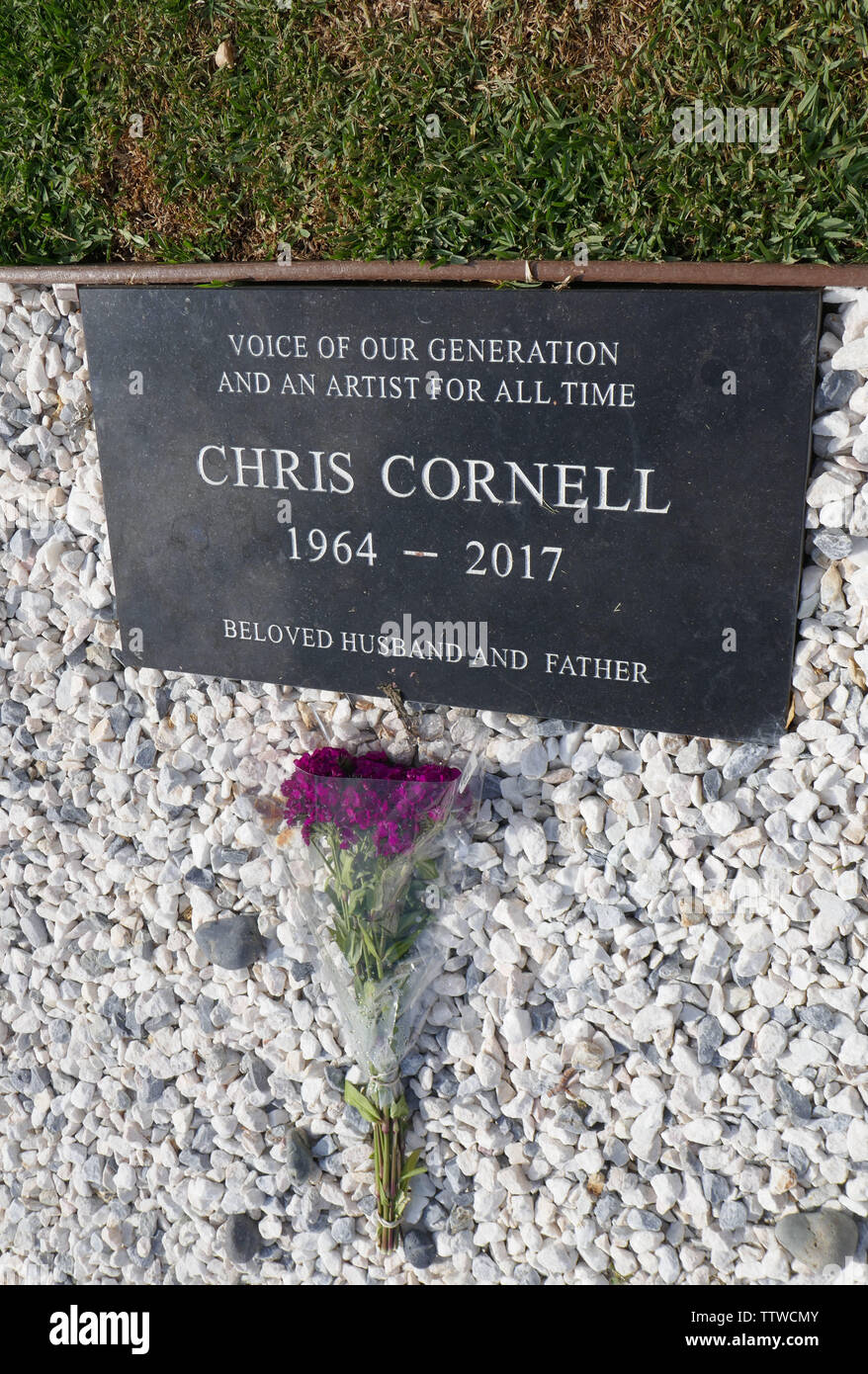 Hollywood California Usa A General View Of Atmosphere Of Chris Cornell S Grave On June 17 2019