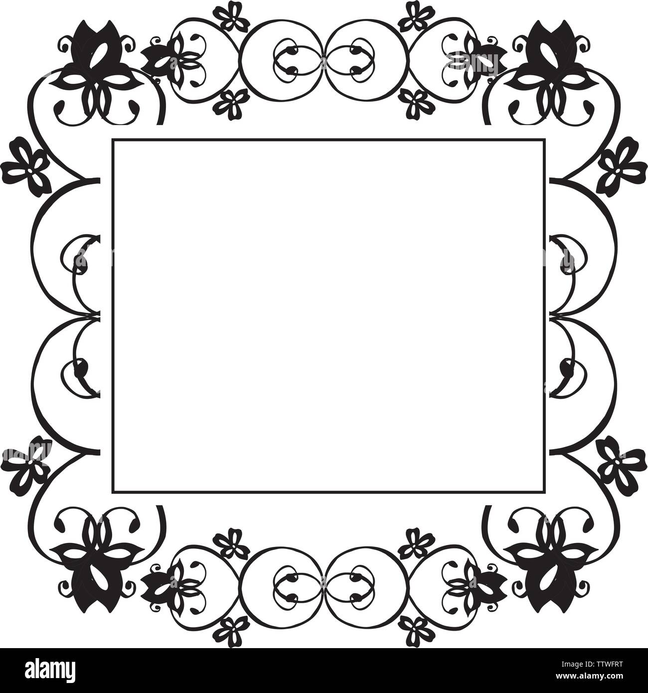 Vector illustration various pattern flower frame with beautiful art ...