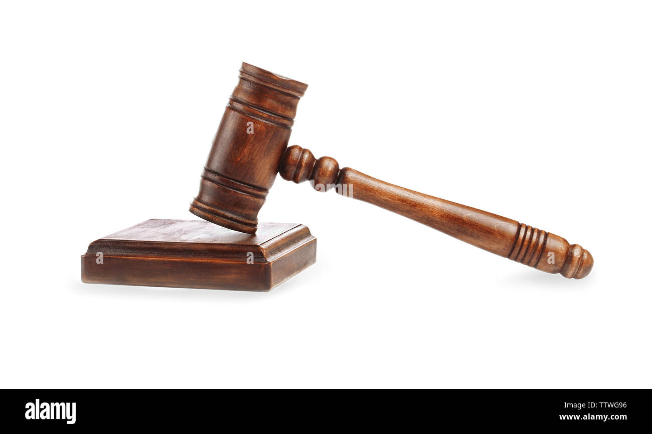 Gavel and sound block isolated on white Stock Photo Alamy