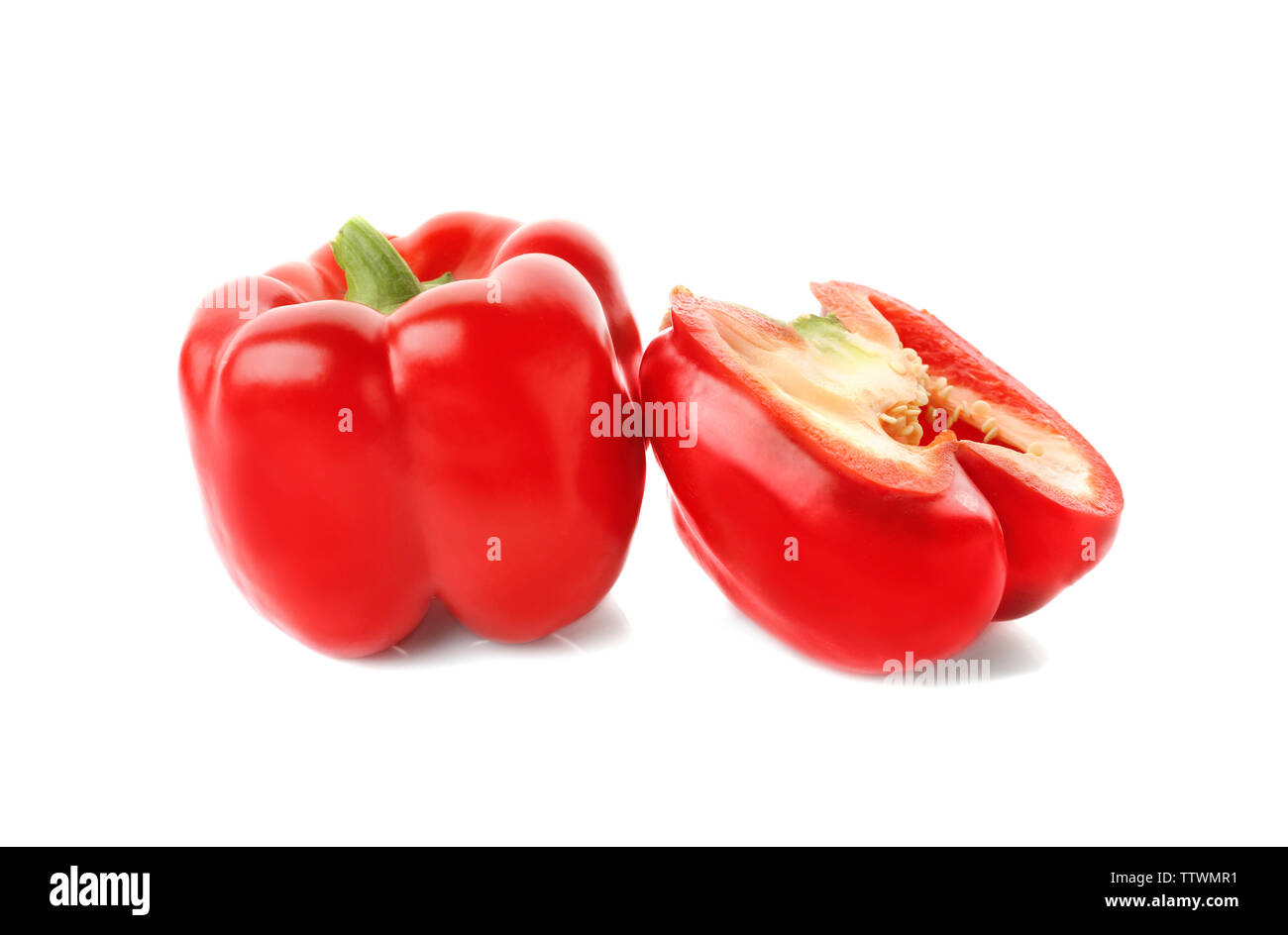 Sweet red pepper isolated on white Stock Photo Alamy