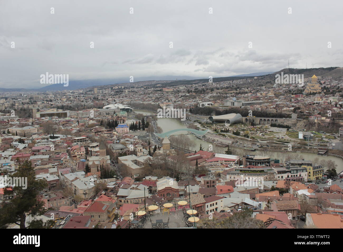 Buildings of Georgia in Tbilisi and Mtskheta, old city Stock Photo