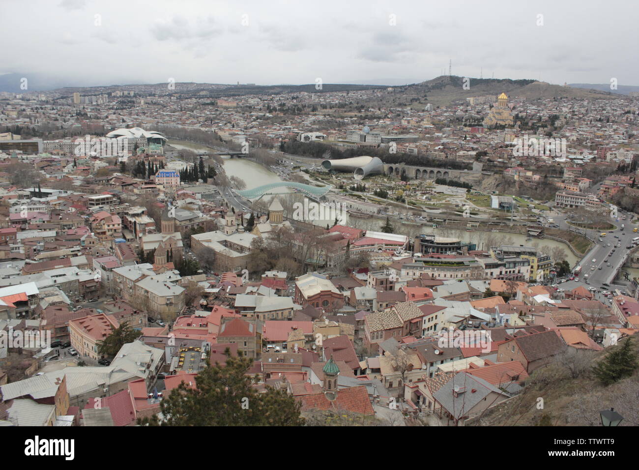 Buildings of Georgia in Tbilisi and Mtskheta, old city Stock Photo