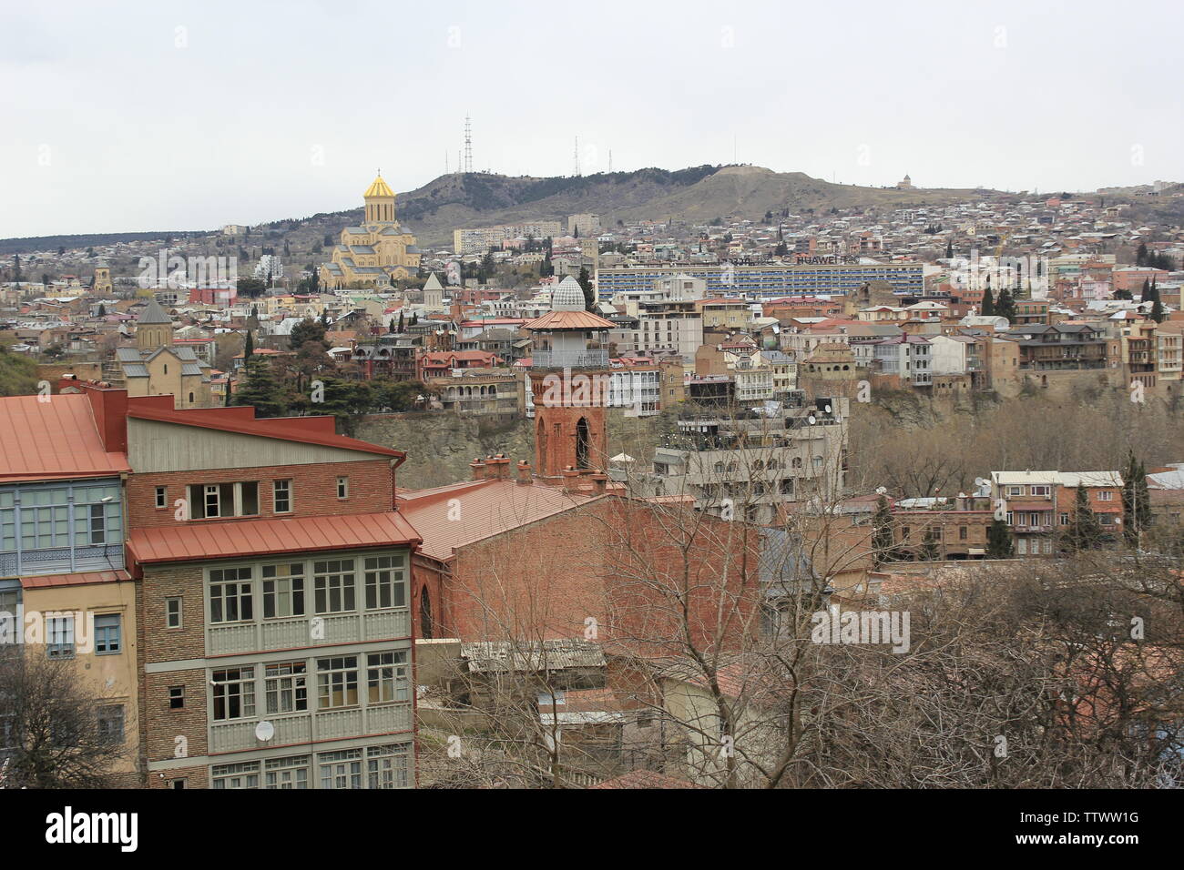 Buildings of Georgia in Tbilisi and Mtskheta, old city Stock Photo