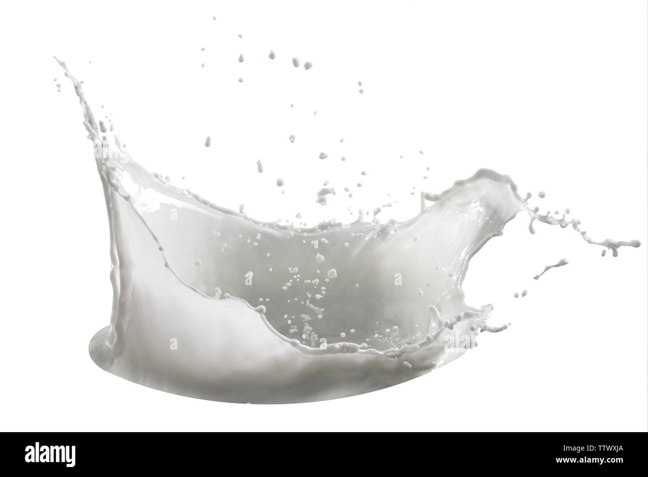 pourin milk splash isolated on white background Stock Photo