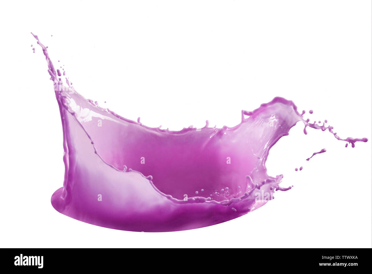 purple paint splash isolated on white background Stock Photo - Alamy