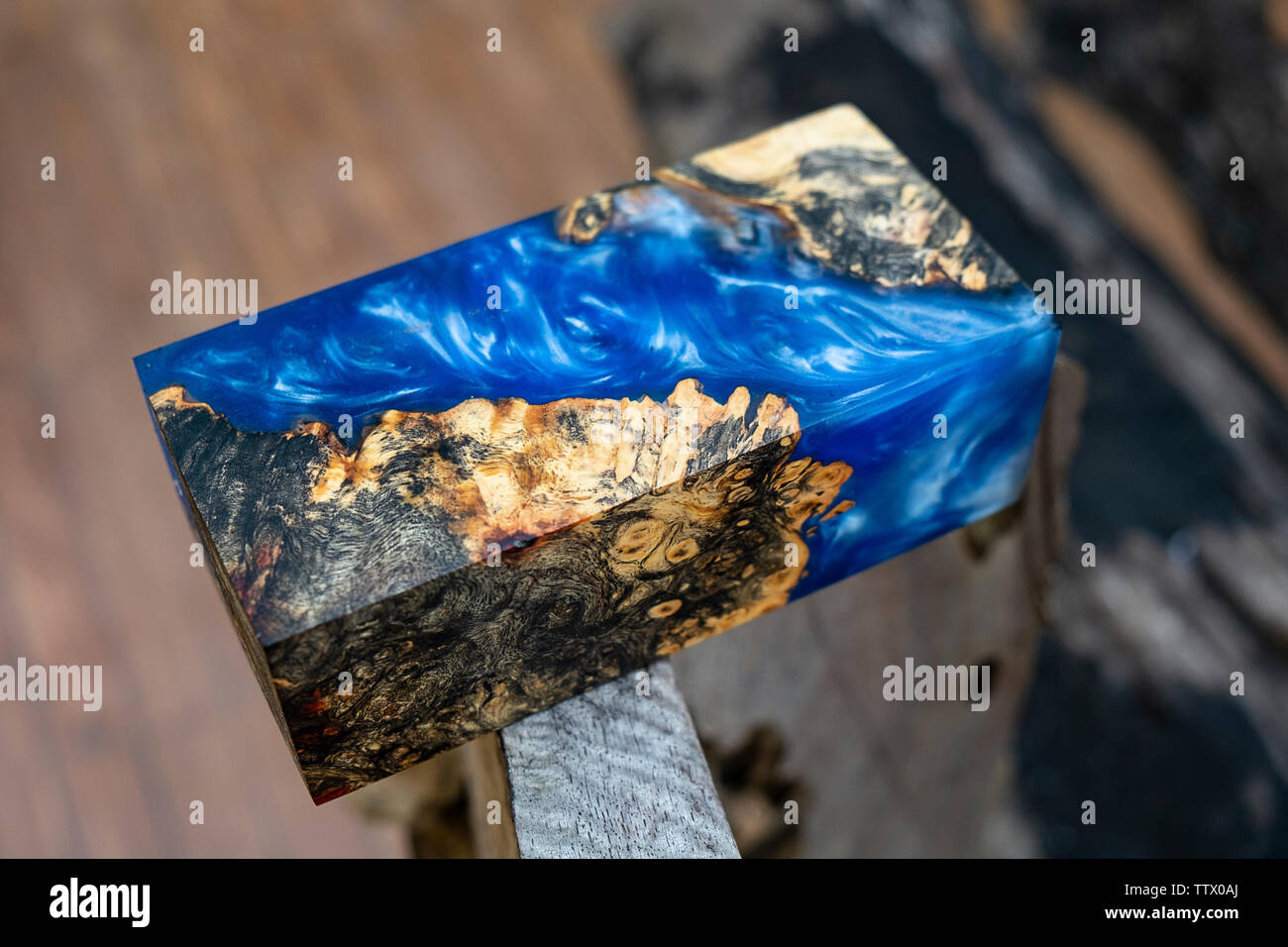 Casting resin burl wood Stock Photo Alamy