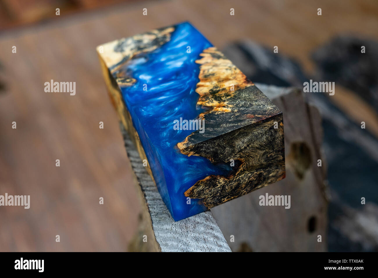 Casting resin burl wood Stock Photo Alamy