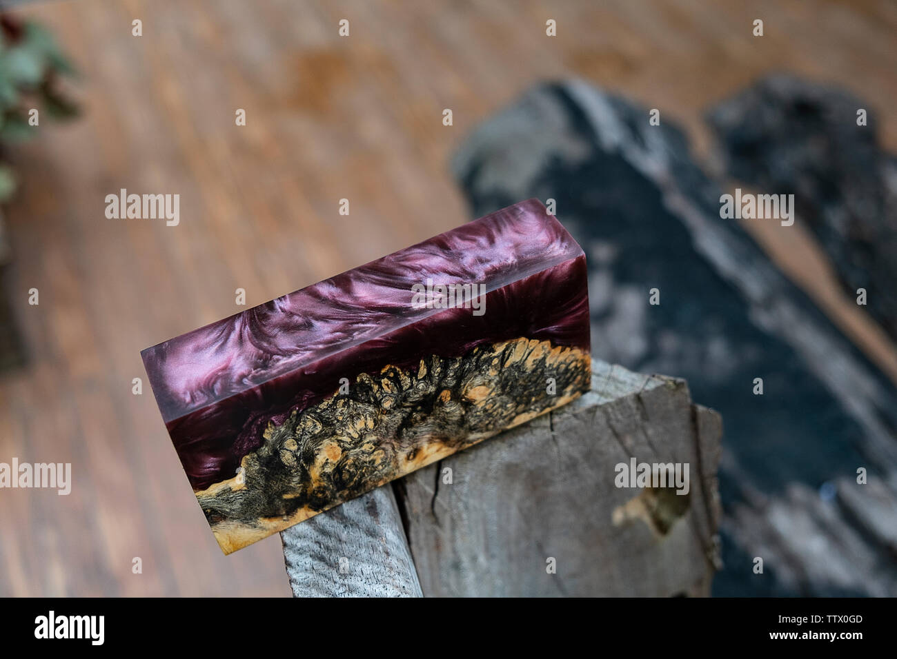 Casting resin burl wood Stock Photo Alamy