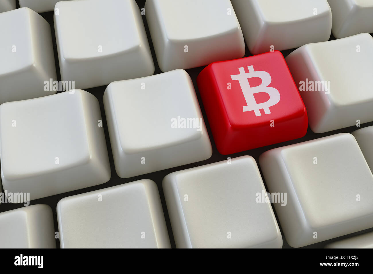 Computer keyboard with bitcoin buttons Stock Photo - Alamy