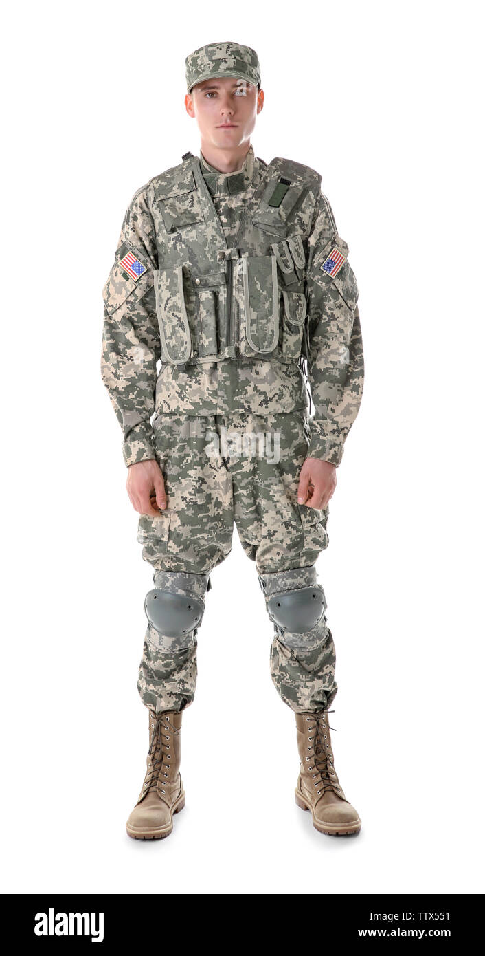 Us army soldier isolated on white Cut Out Stock Images & Pictures - Alamy