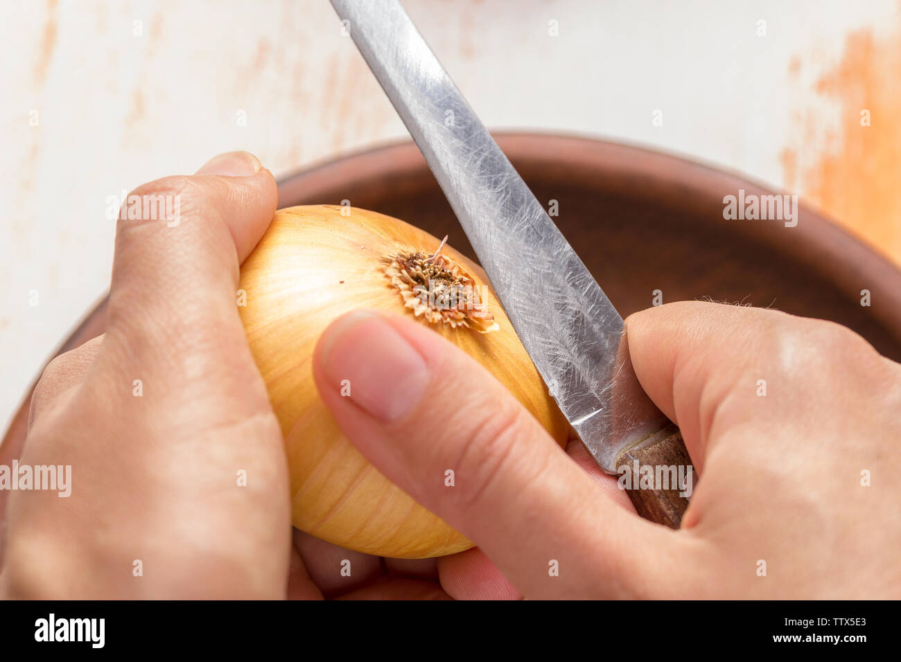 Close up adding cut onion hi-res stock photography and images - Alamy