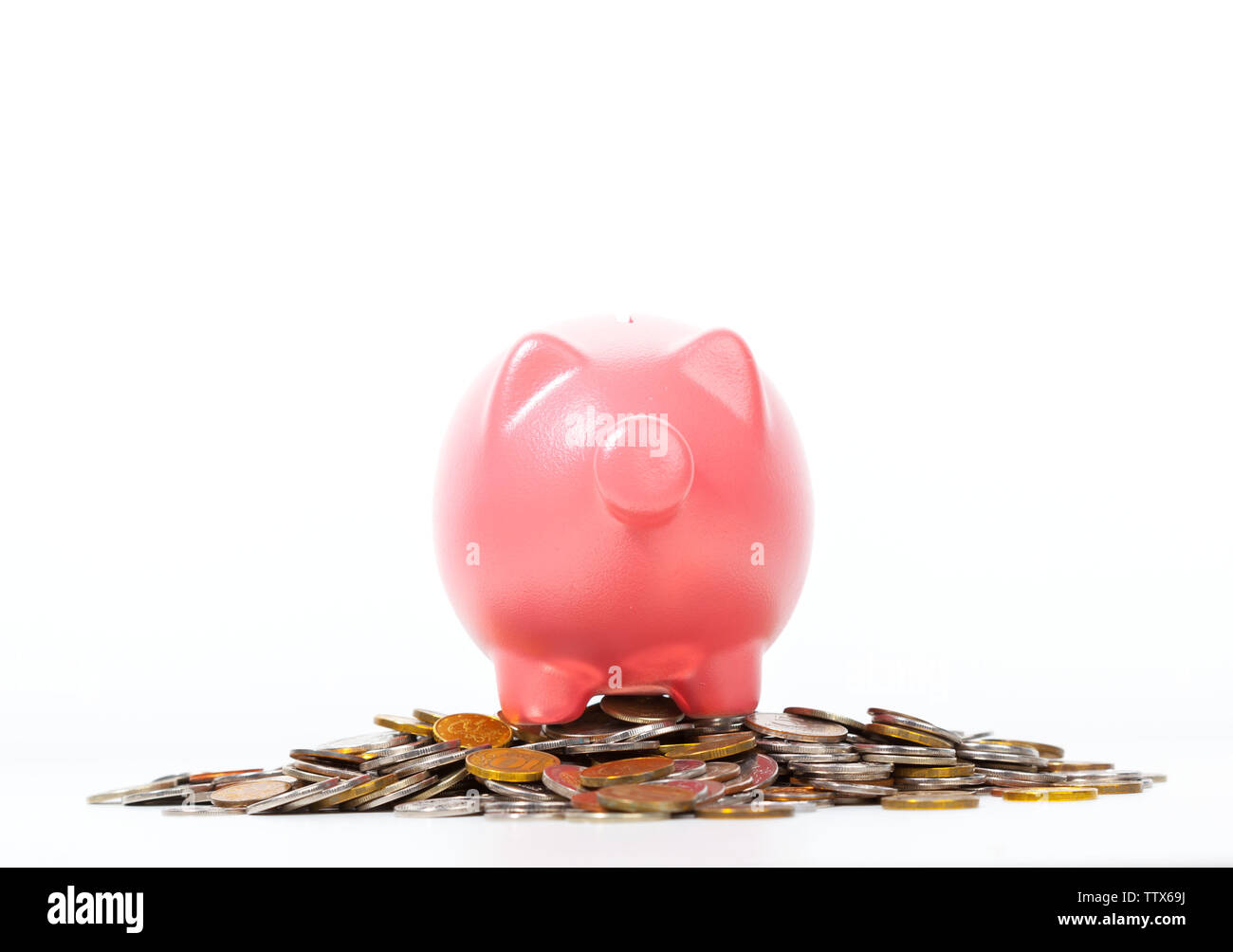 Piggy bank isolated on white background Stock Photo - Alamy
