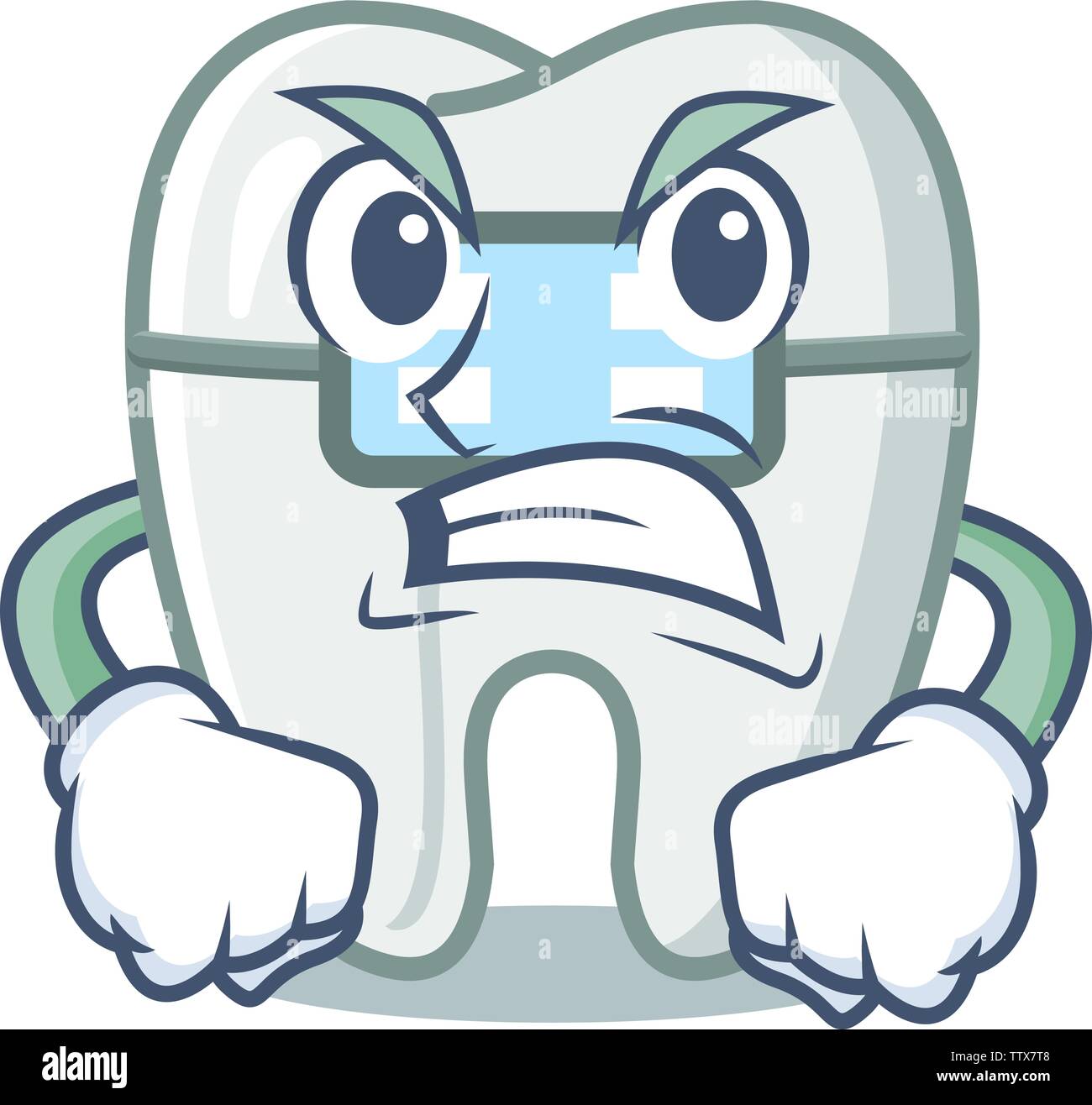 Angry Braces In The A Cartoon Shape Stock Vector Image Art Alamy