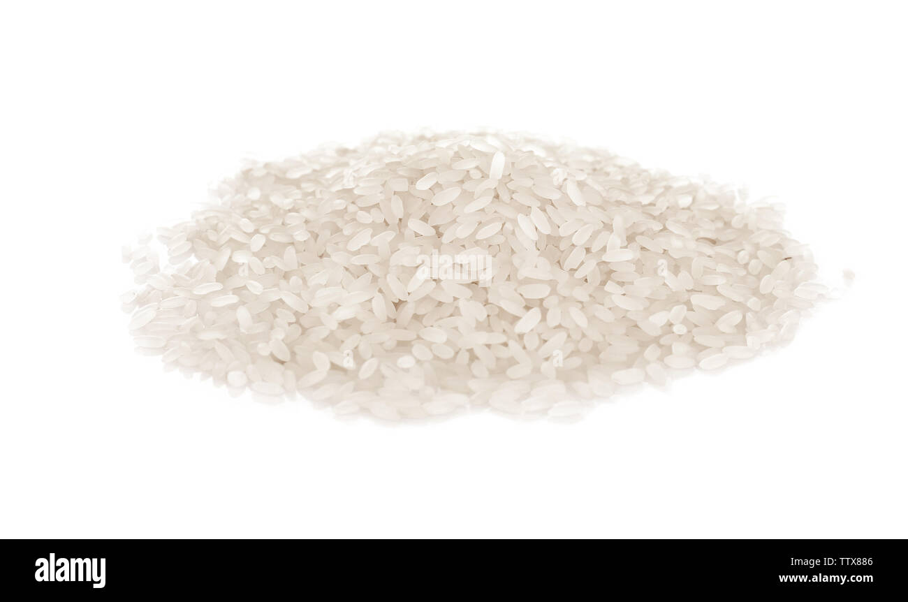 Pile of parboiled long grain rice isolated on white Stock Photo - Alamy